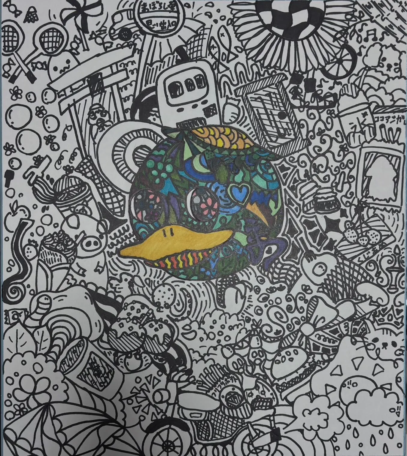 娘が描いた『駄菓子屋　まぼろし堂』の絵